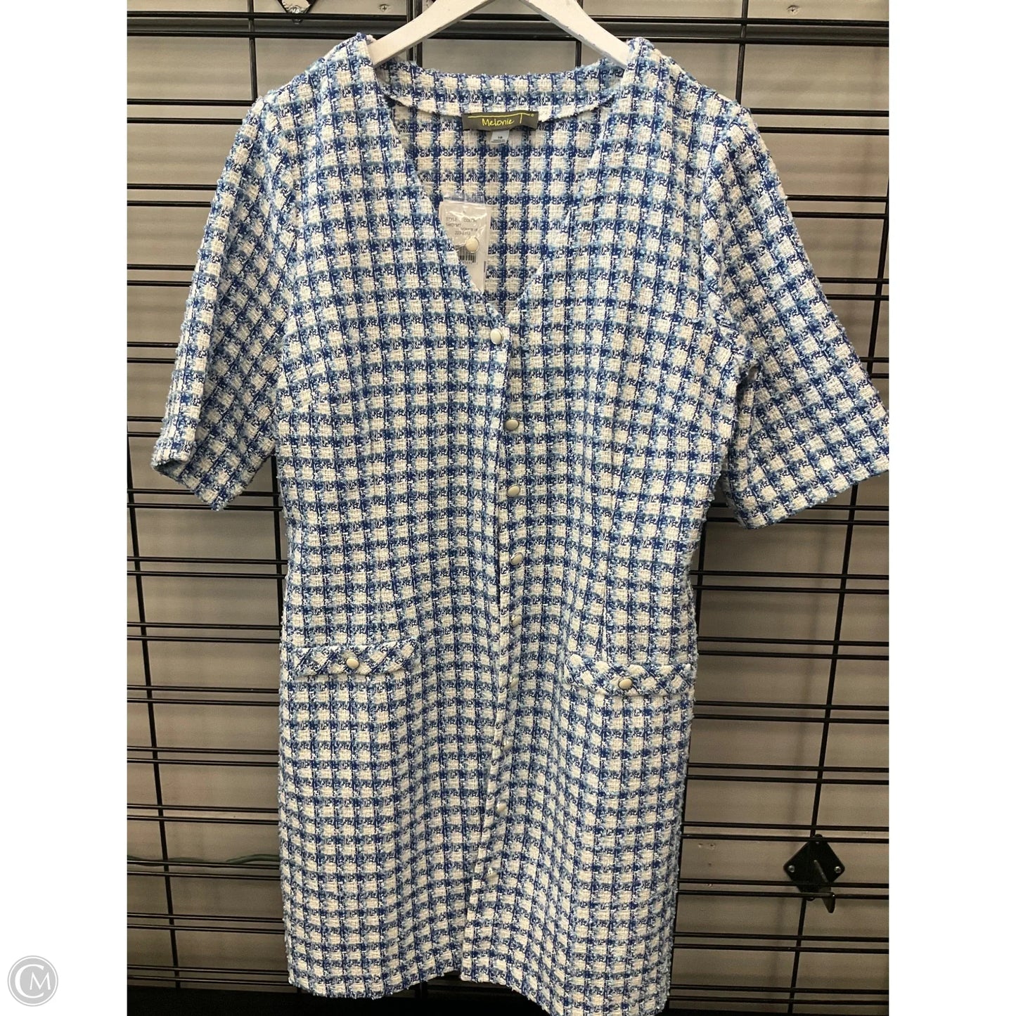 Dress Casual Short By Clothes Mentor In Blue & White, Size: 18