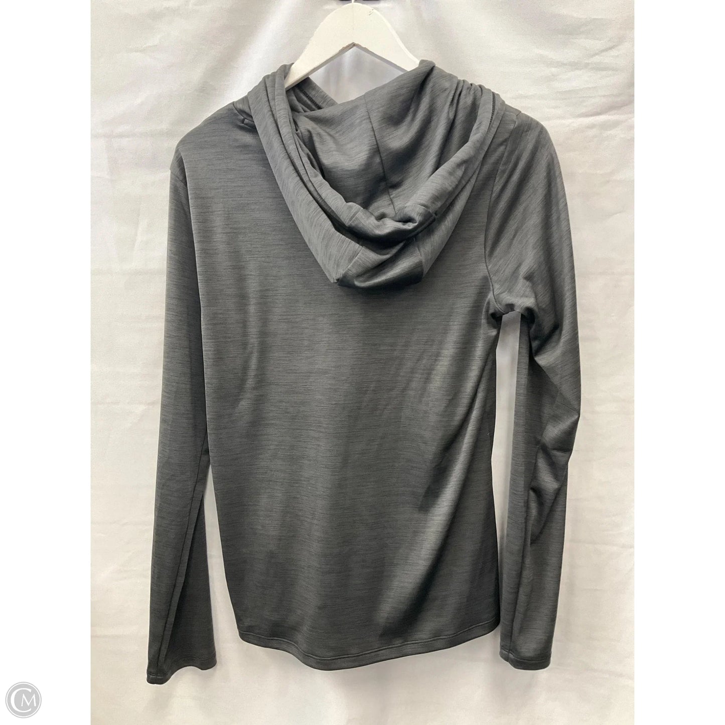 Athletic Top Long Sleeve Hoodie By Under Armour In Grey, Size: M