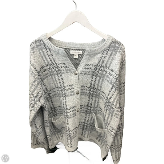 Sweater Cardigan By Christopher And Banks In Grey, Size: Xl
