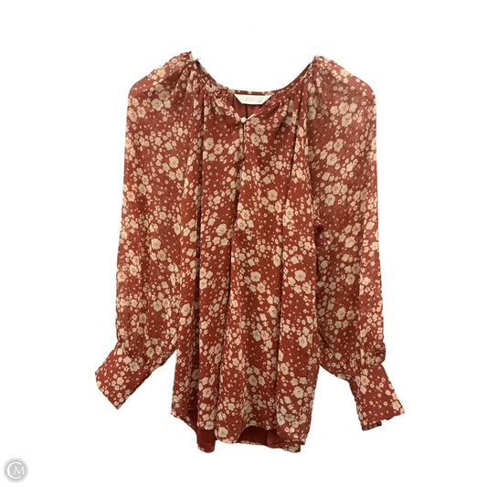 Top Long Sleeve By Lc Lauren Conrad In Orange, Size: M