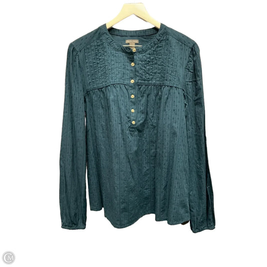 Top Long Sleeve By Falls Creek In Teal, Size: M