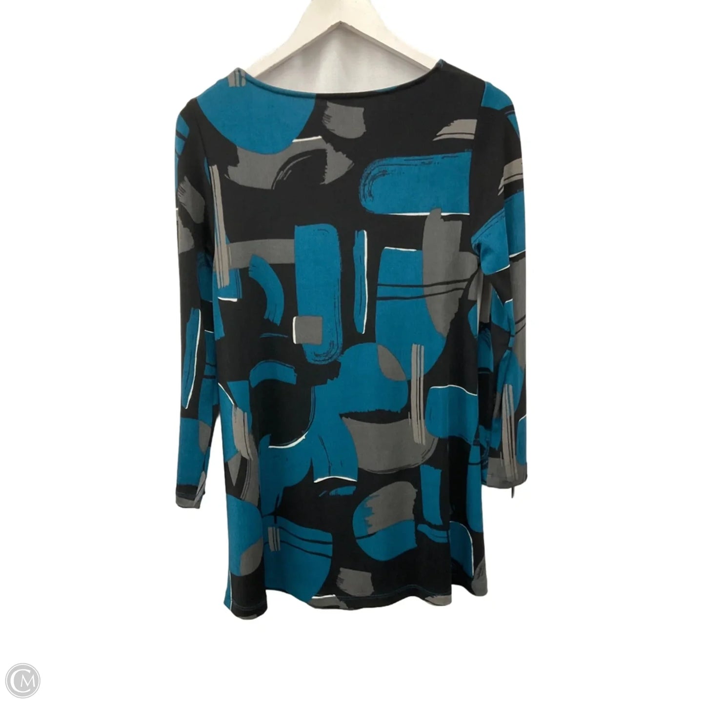 Tunic Long Sleeve By Chicos In Black & Green, Size: S