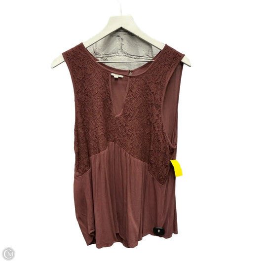 Top Sleeveless By Maurices In Mauve, Size: Xl