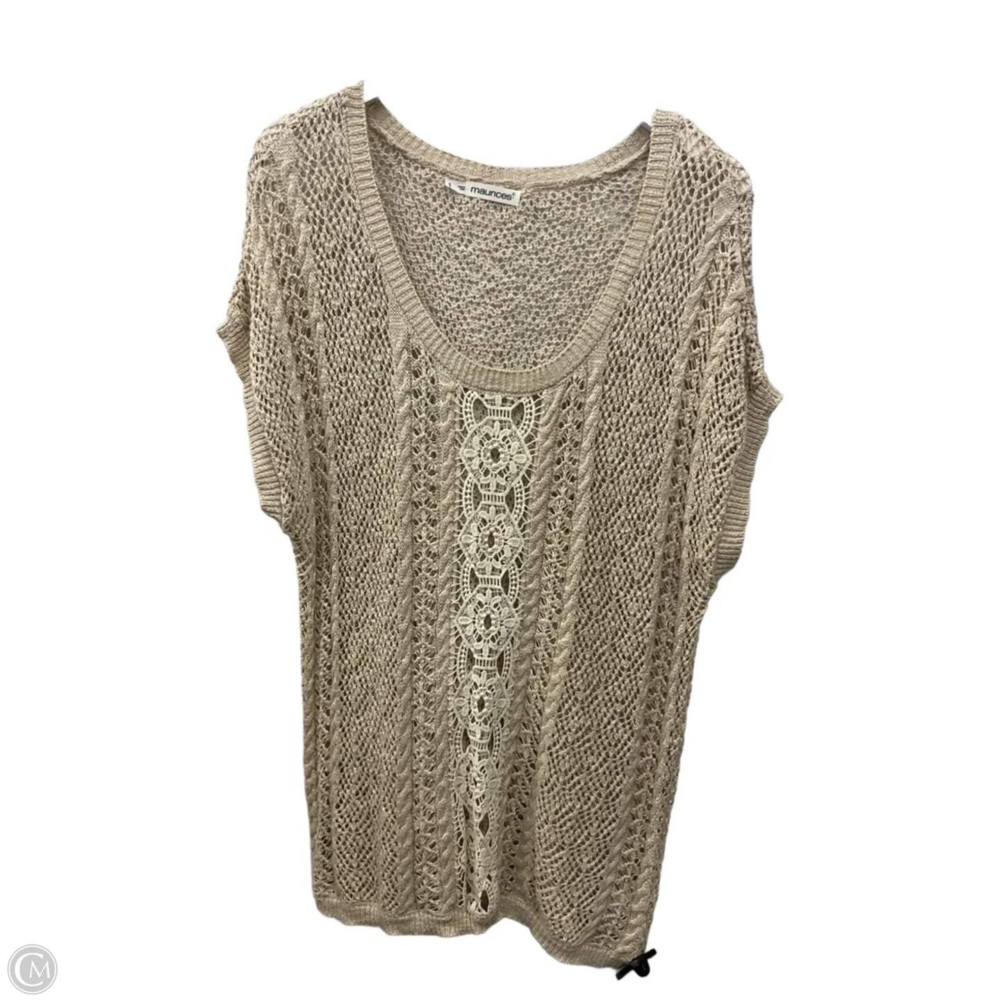 Top Short Sleeve By Maurices In Beige, Size: Xl