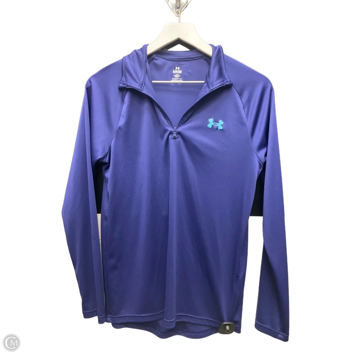 Athletic Top Long Sleeve Collar By Under Armour In Purple, Size: S