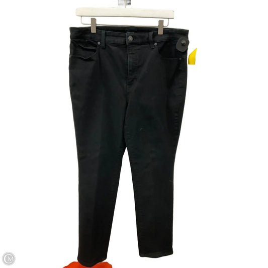 Jeans Straight By Talbots In Black Denim, Size: 14p