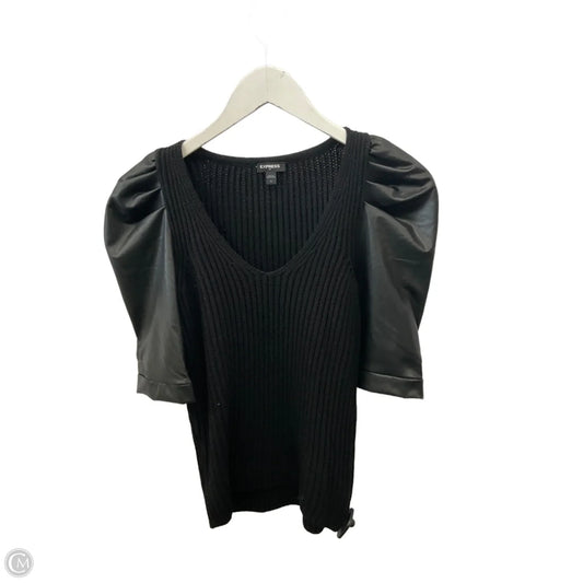 Sweater Short Sleeve By Express In Black, Size: S