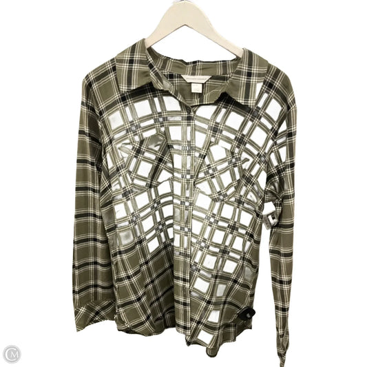 Top Long Sleeve By Christopher And Banks In Green, Size: Xl