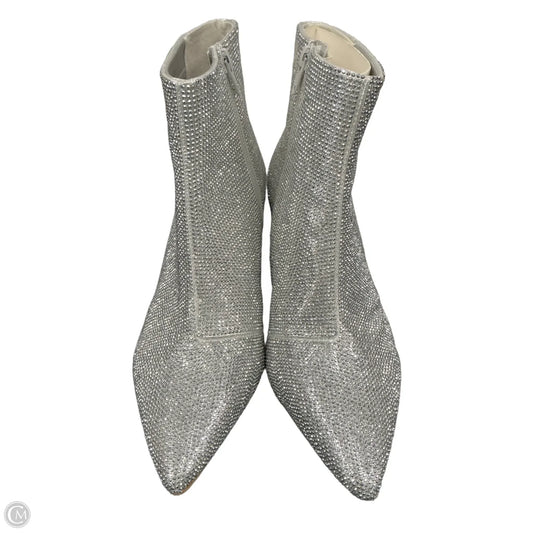 Boots Ankle Heels By Alex Marie In Silver, Size: 8.5