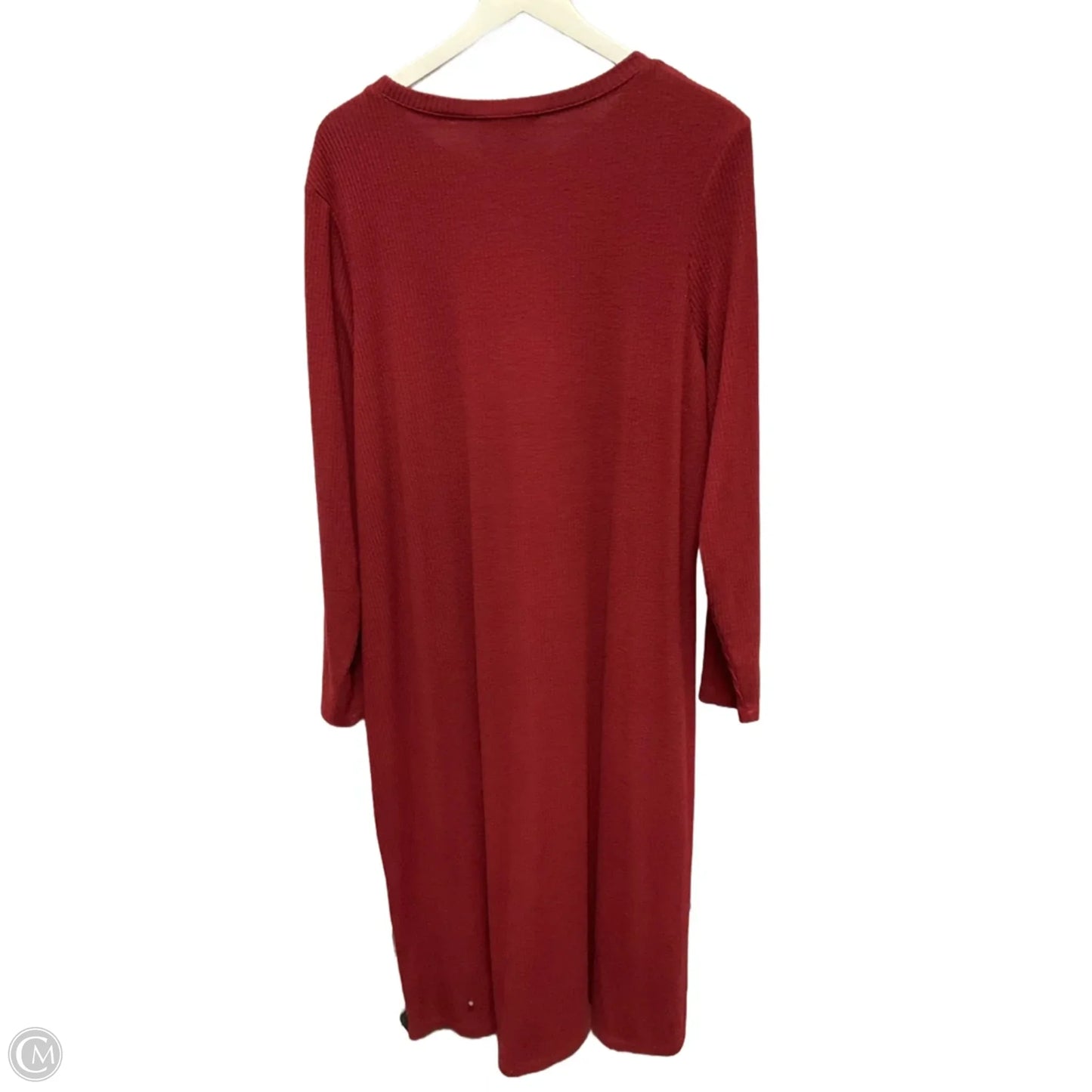 Dress Casual Midi By Time And Tru In Maroon, Size: Xxl