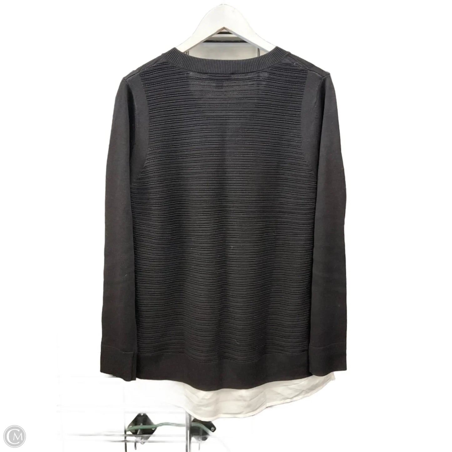Top Long Sleeve By Hilary Radley In Black & White, Size: L