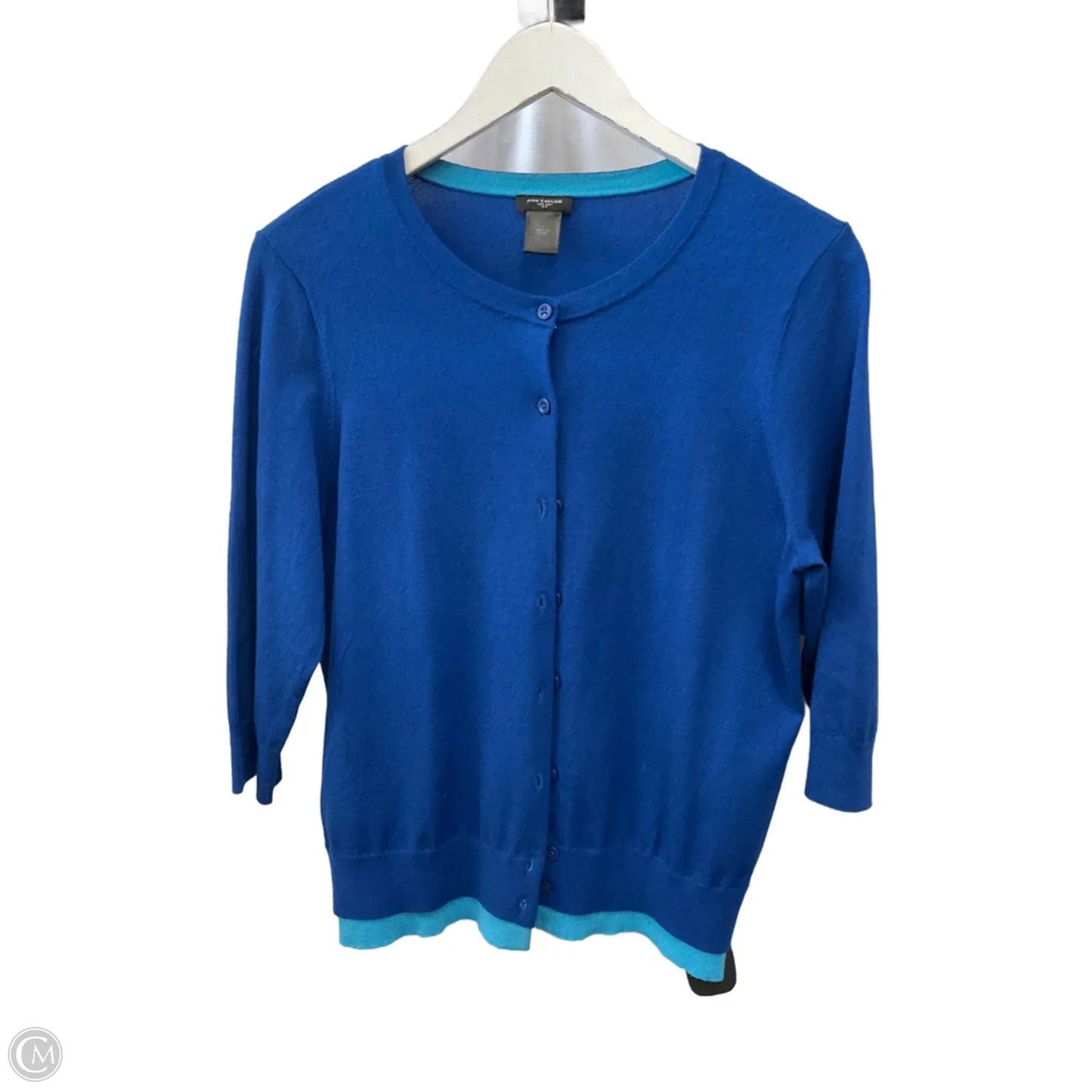 Cardigan By Ann Taylor In Blue, Size: L