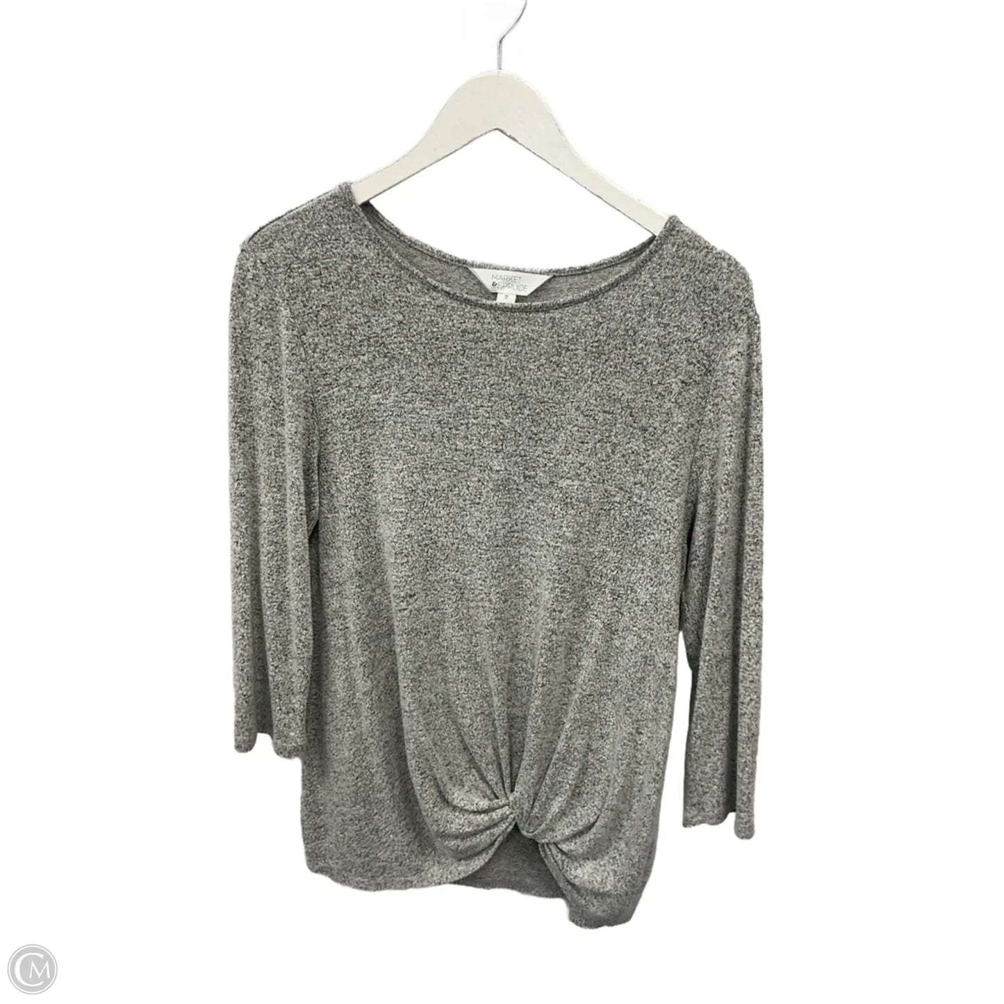 Top 3/4 Sleeve By Market & Spruce In Grey, Size: M