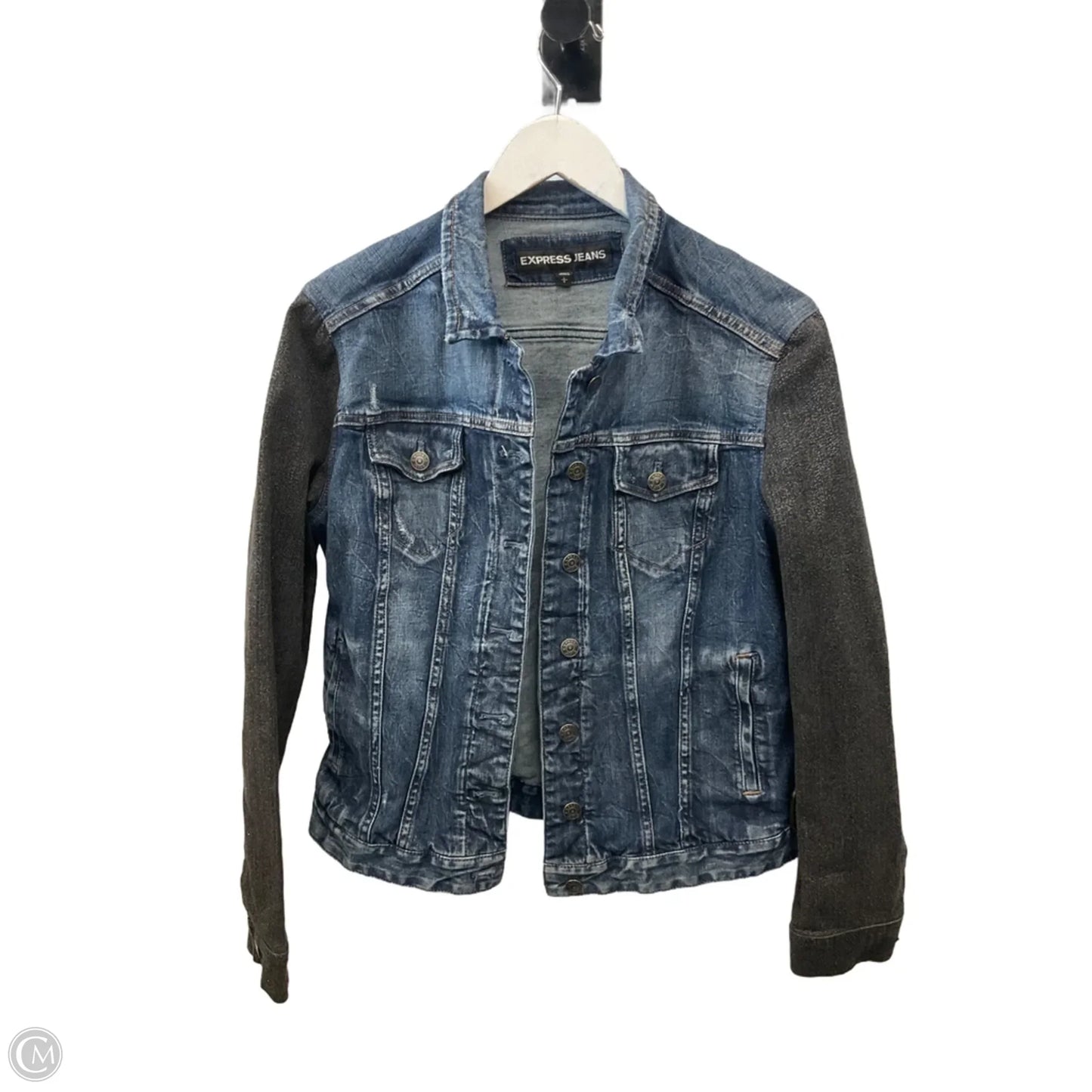 Jacket Denim By Express In Blue Denim, Size: L