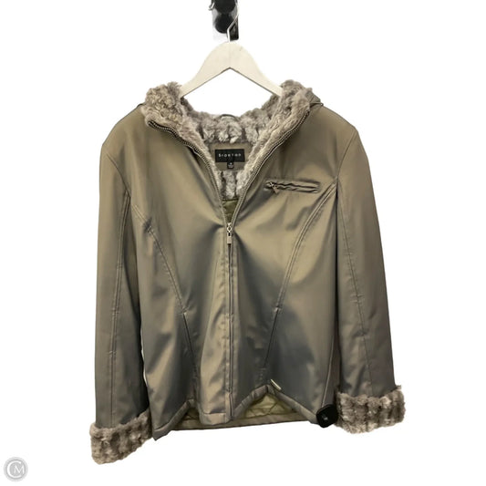 Coat Faux Fur & Sherpa By Braetan In Taupe, Size: Medium