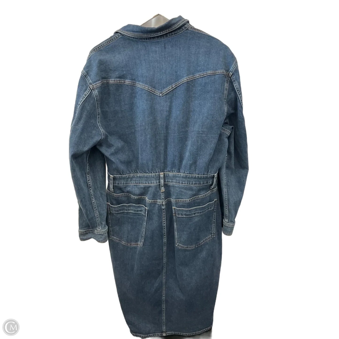 Dress Casual Midi By Madewell In Blue Denim, Size: L