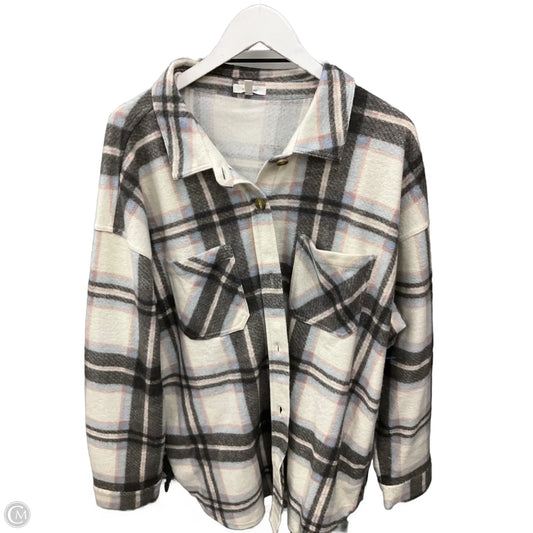 Top Long Sleeve By Maurices In Grey & White, Size: Xxl