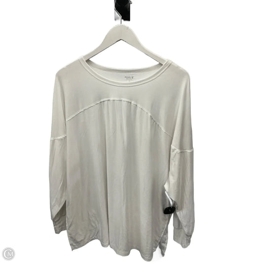 Athletic Top Long Sleeve Collar By Old Navy In White, Size: Xl