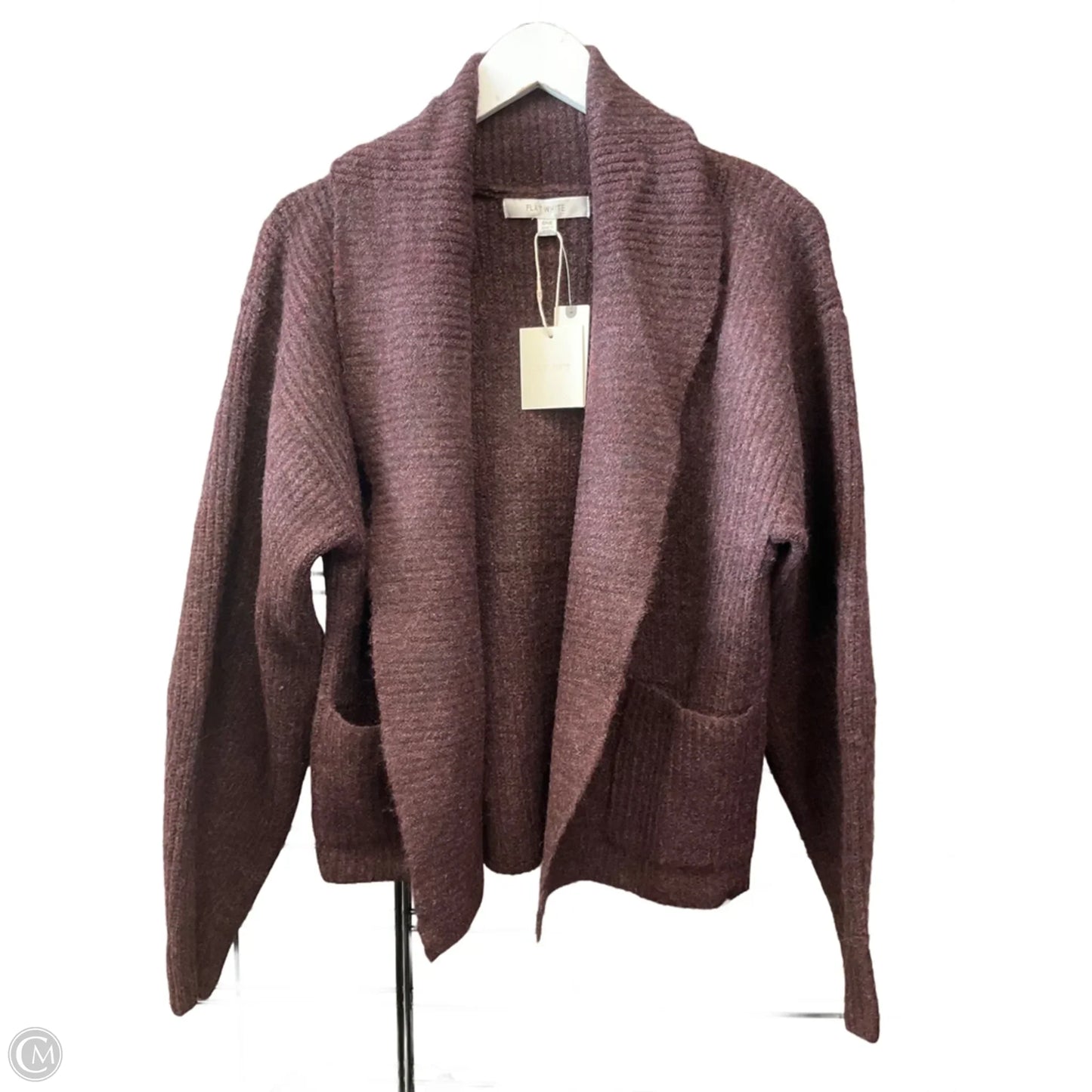 Cardigan By Flat White In Maroon, Size: Osfm