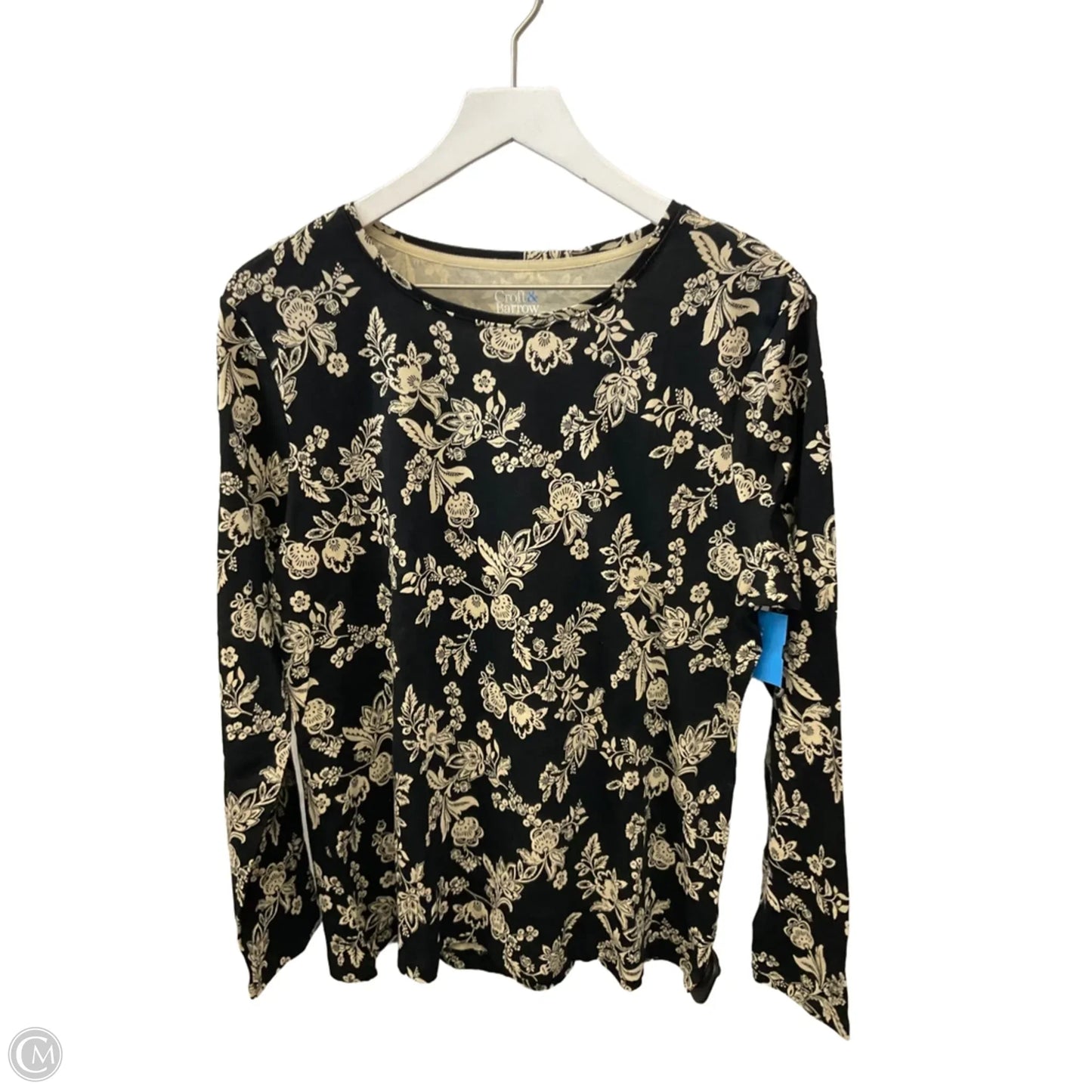Top Long Sleeve By Croft And Barrow In Black & Cream, Size: Xl