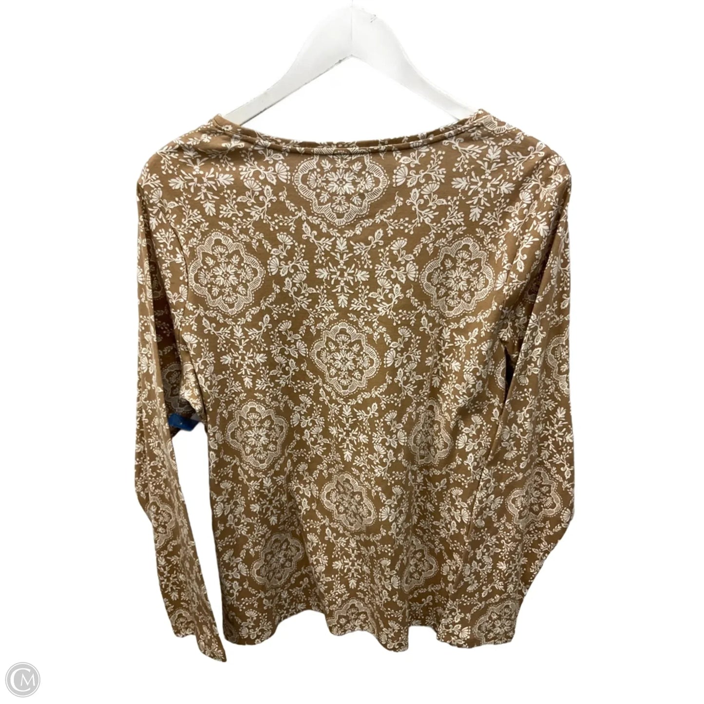 Top Long Sleeve By Croft And Barrow In Cream & Tan, Size: Xl