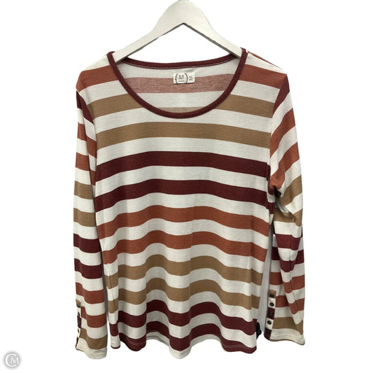 Top Long Sleeve By Maurices In Striped Pattern, Size: Xxl