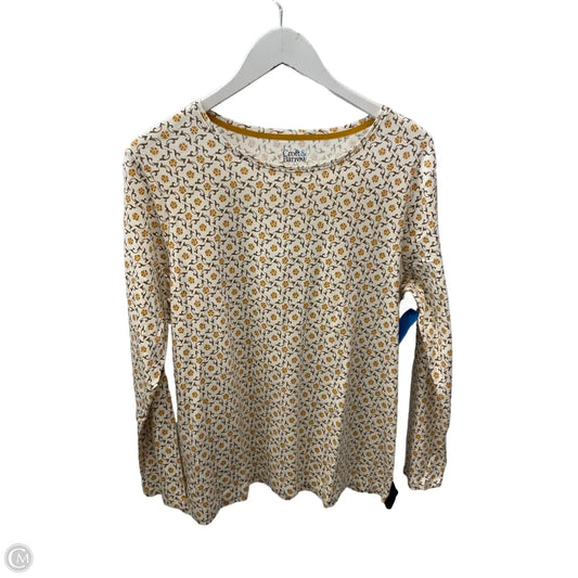 Top Long Sleeve By Croft And Barrow In Cream & Yellow, Size: Xl