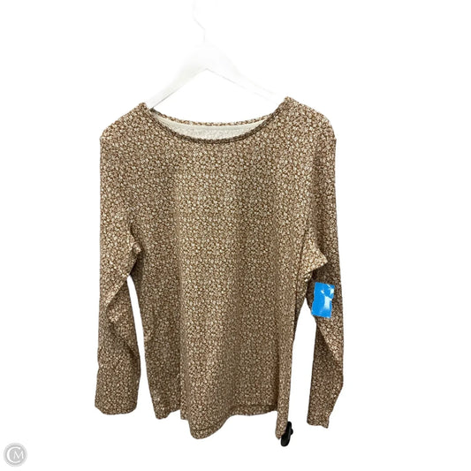 Top Long Sleeve By Croft And Barrow In Cream & Tan, Size: Xl