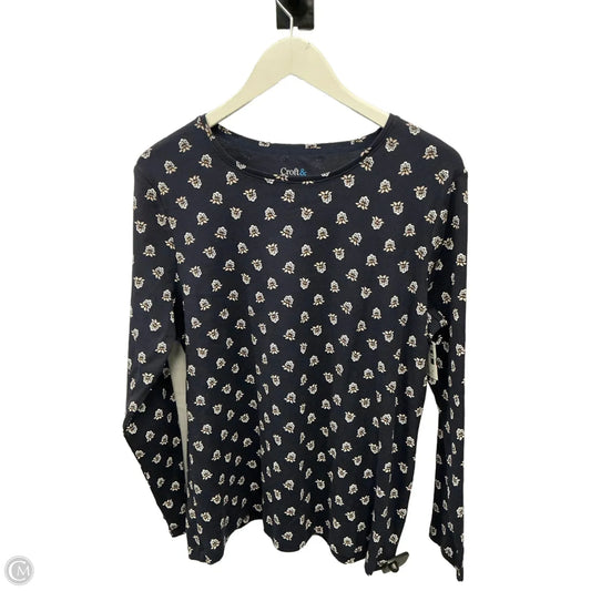 Top Long Sleeve By Croft And Barrow In Navy, Size: Xl