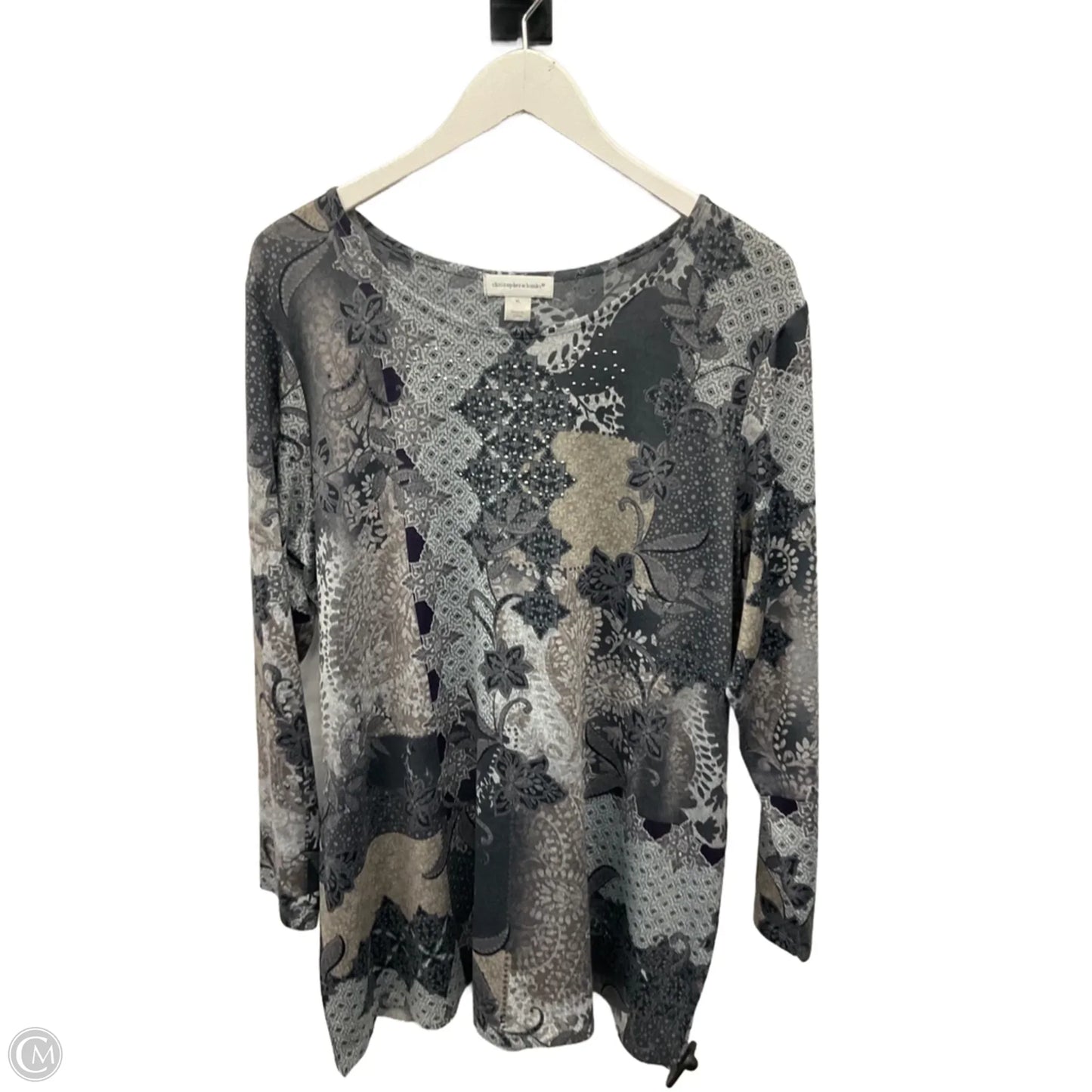 Top Long Sleeve By Christopher And Banks In Grey, Size: Xl