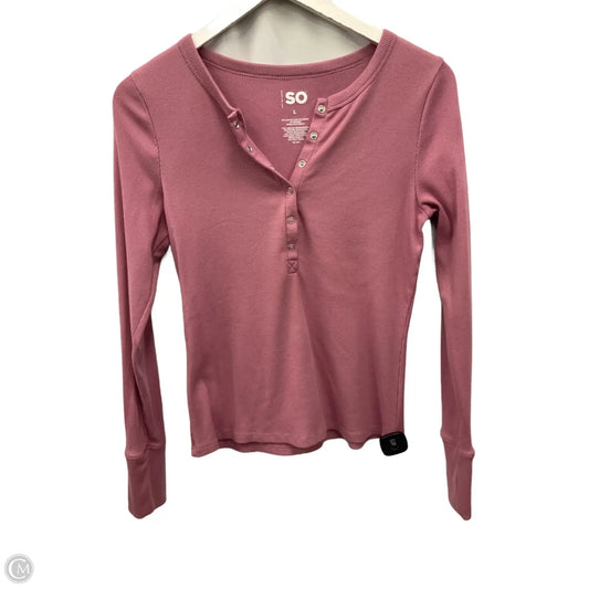 Top Long Sleeve By So In Mauve, Size: L
