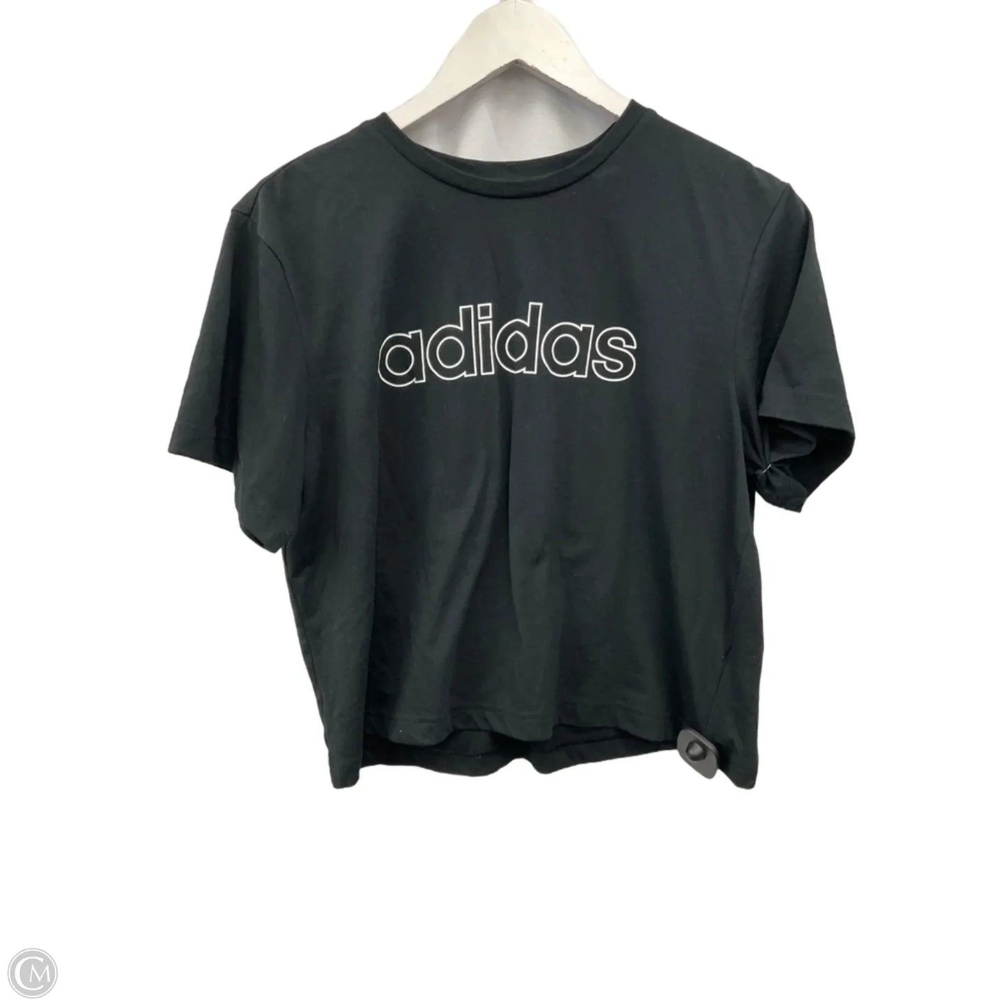 Athletic Top Short Sleeve By Adidas In Black, Size: M
