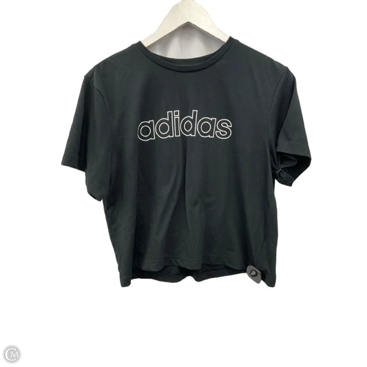 Athletic Top Short Sleeve By Adidas In Black, Size: M