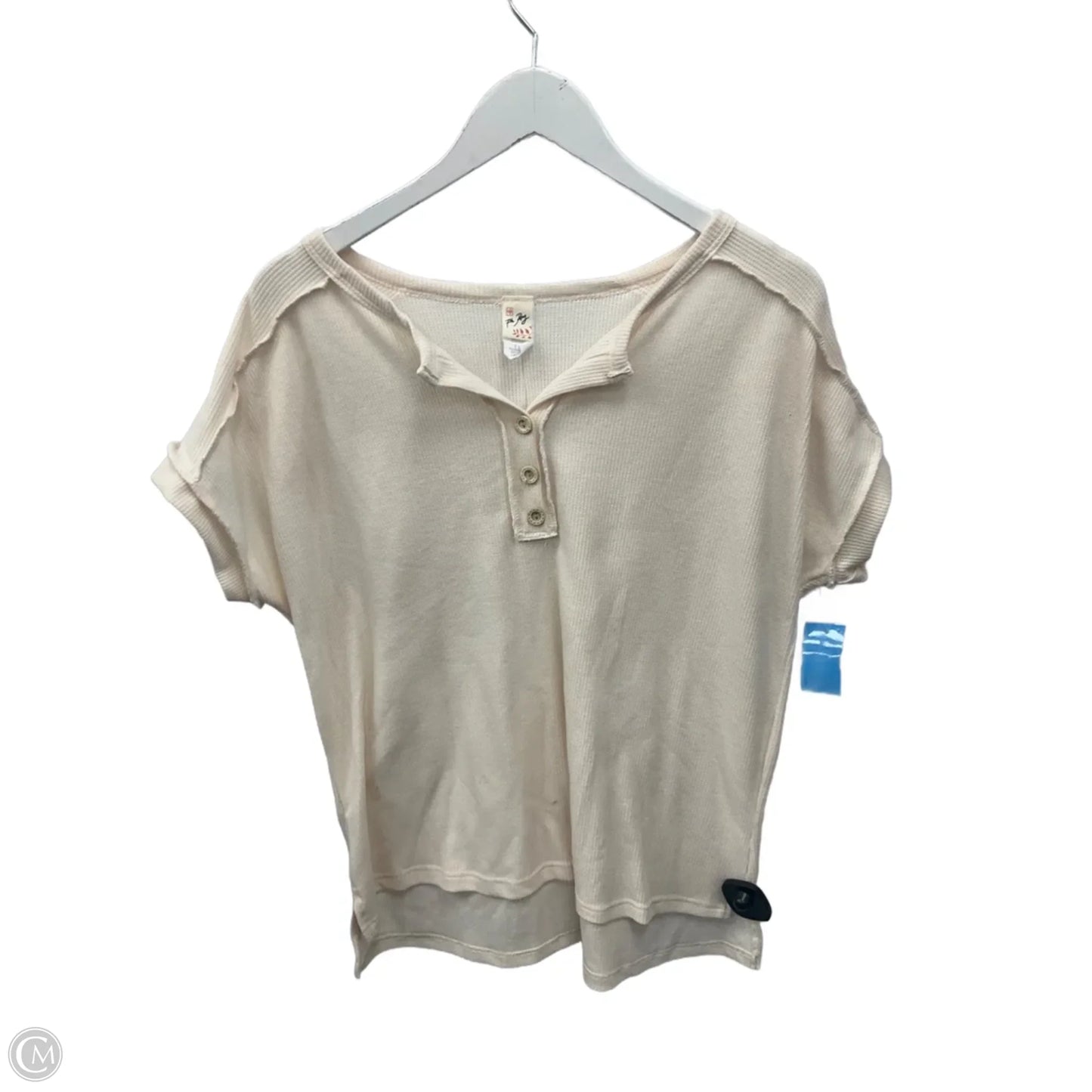 Top Short Sleeve By 7th Ray In Beige, Size: L
