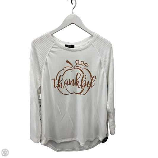 Top Long Sleeve By Modrn Canvas In White, Size: L