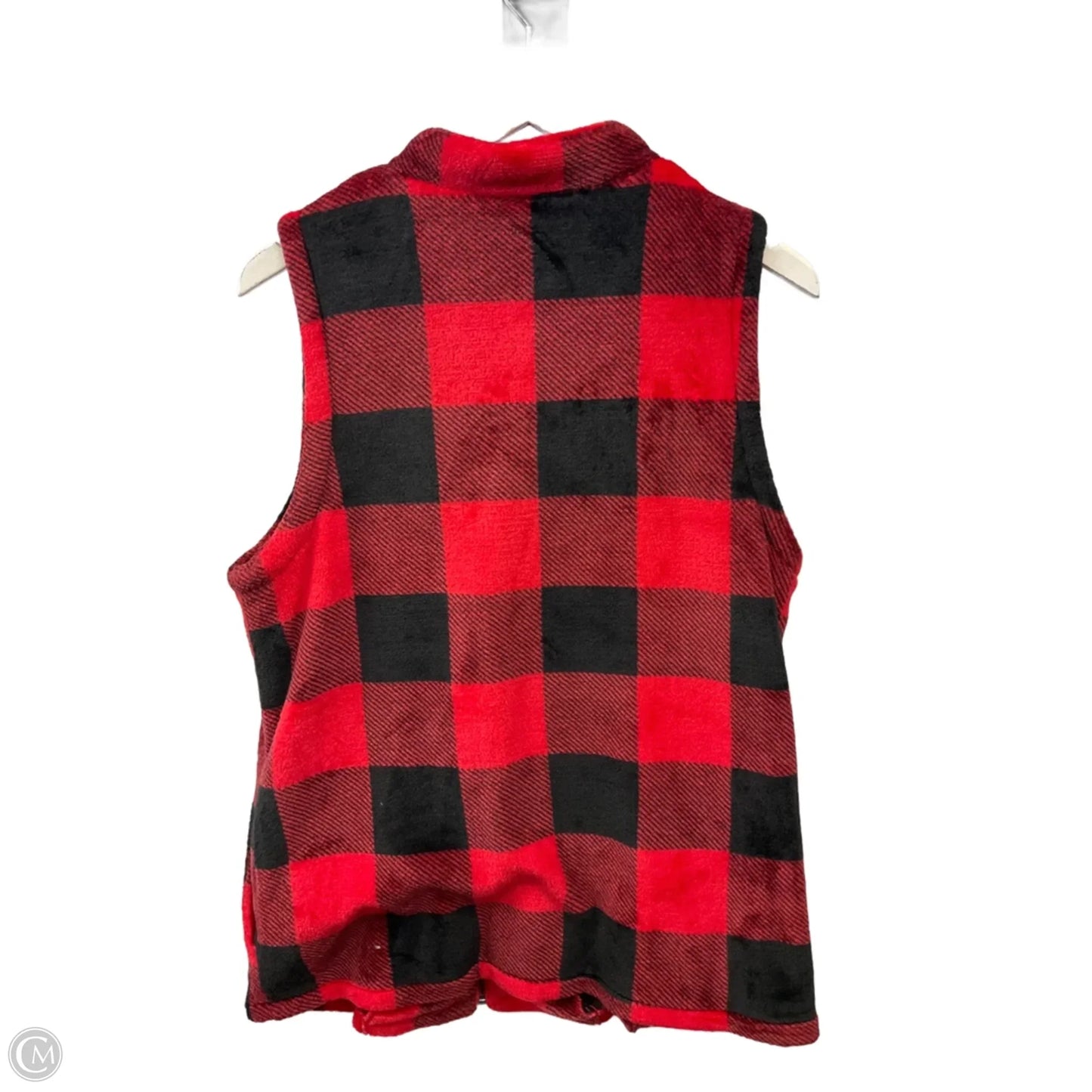 Vest Fleece By Suzanne Betro In Black & Red, Size: Xl