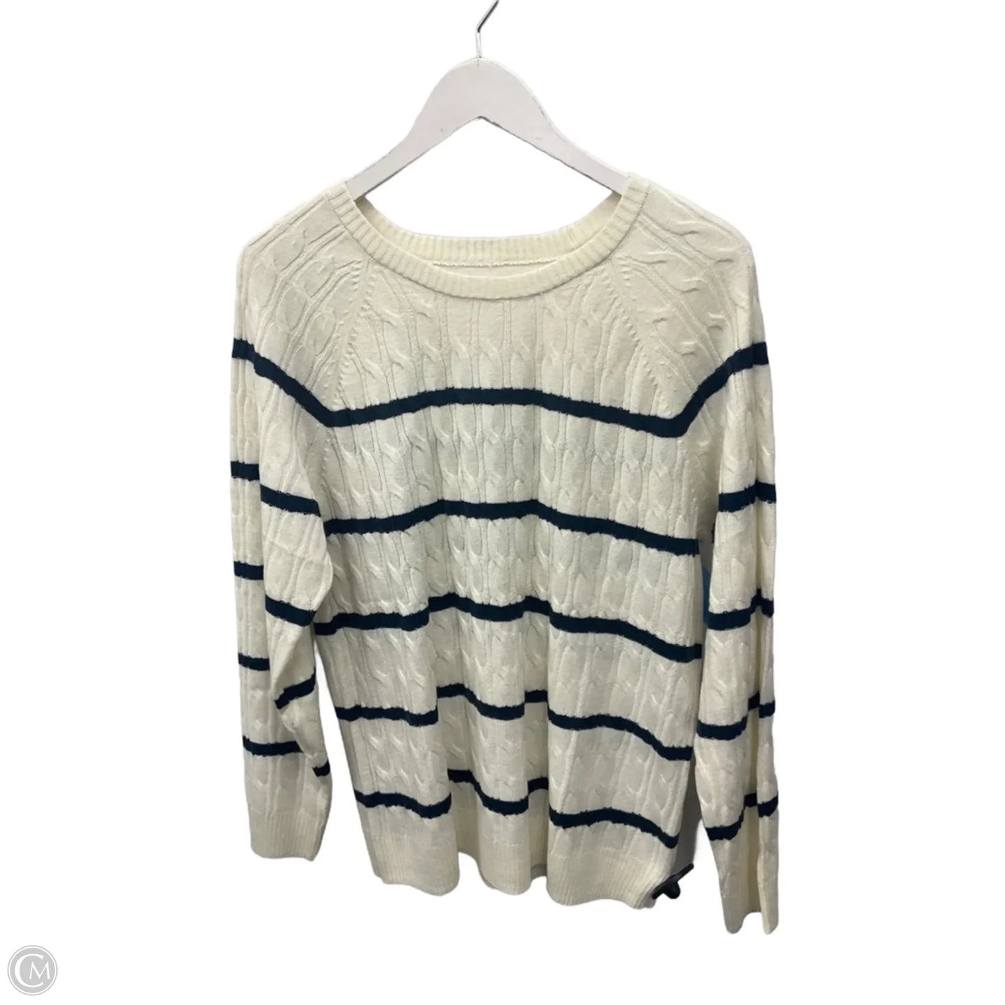 Top Long Sleeve By Croft And Barrow In Striped Pattern, Size: L
