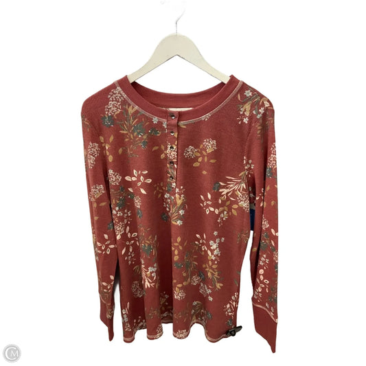 Top Long Sleeve By Christopher And Banks In Red, Size: Xl