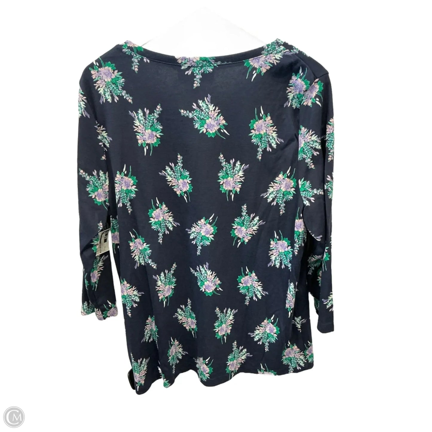 Top 3/4 Sleeve By Karen Scott In Blue & Purple, Size: Xl