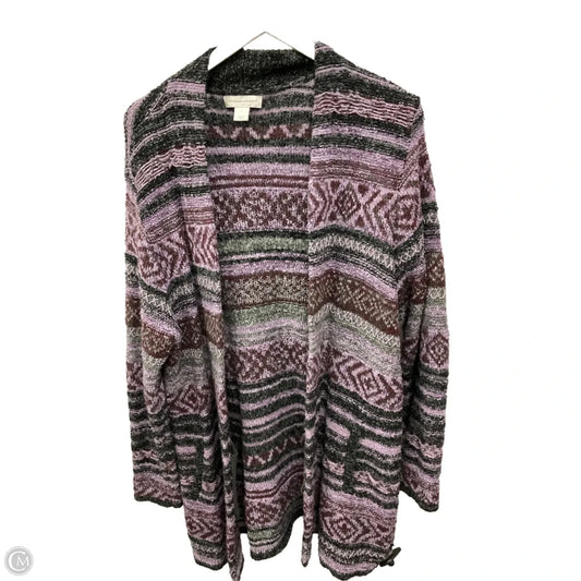 Sweater Cardigan By Christopher And Banks In Purple, Size: L