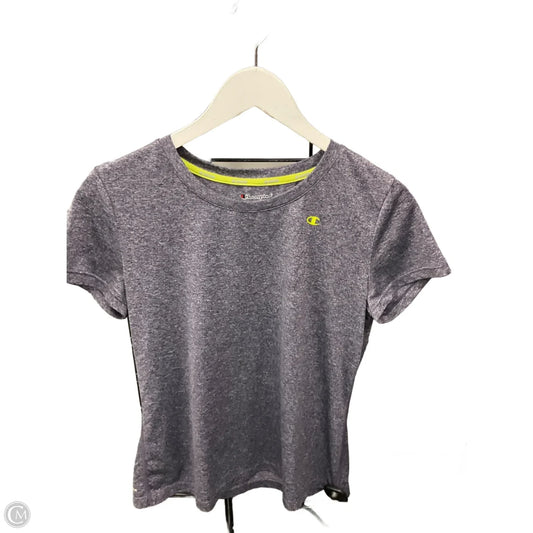Athletic Top Short Sleeve By Champion In Purple, Size: Medium