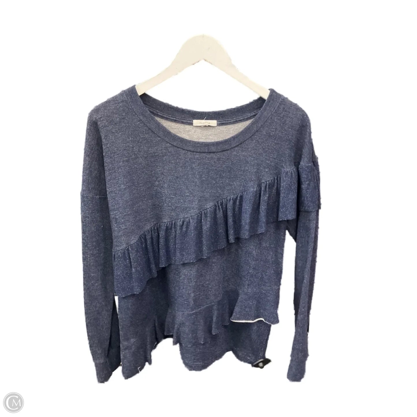 Top Long Sleeve By Pleione In Blue, Size: M