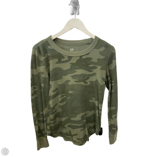 Top Long Sleeve By Gap In Camouflage Print, Size: M
