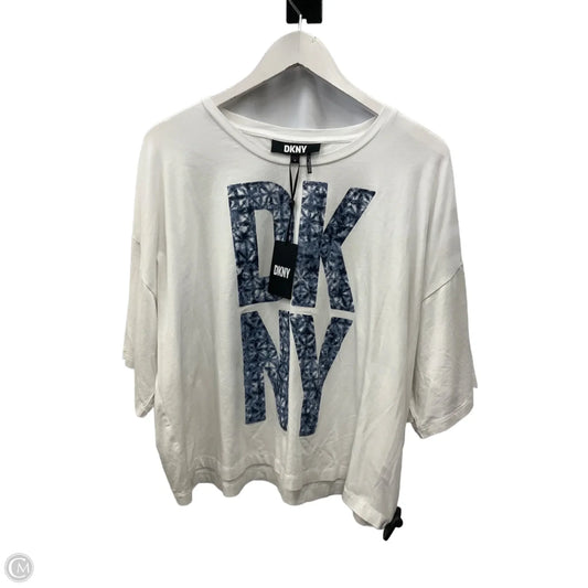 Top Short Sleeve By Dkny In White, Size: Xl