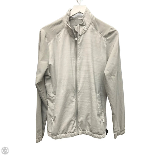 Athletic Jacket By Adidas In Grey, Size: L