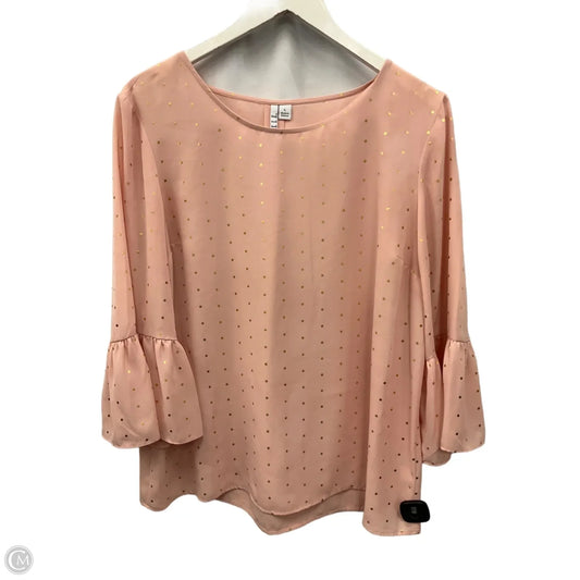 Top Long Sleeve By Elle In Pink, Size: L
