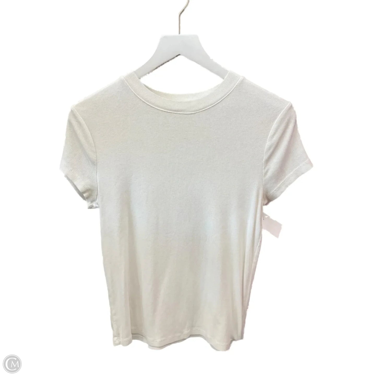 Top Short Sleeve By A New Day In White & Yellow, Size: L