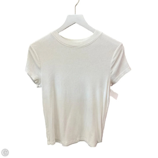 Top Short Sleeve By A New Day In White & Yellow, Size: L