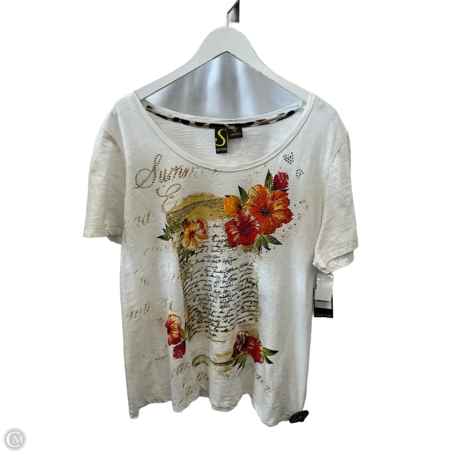 Top Short Sleeve By Clothes Mentor In White, Size: 1x