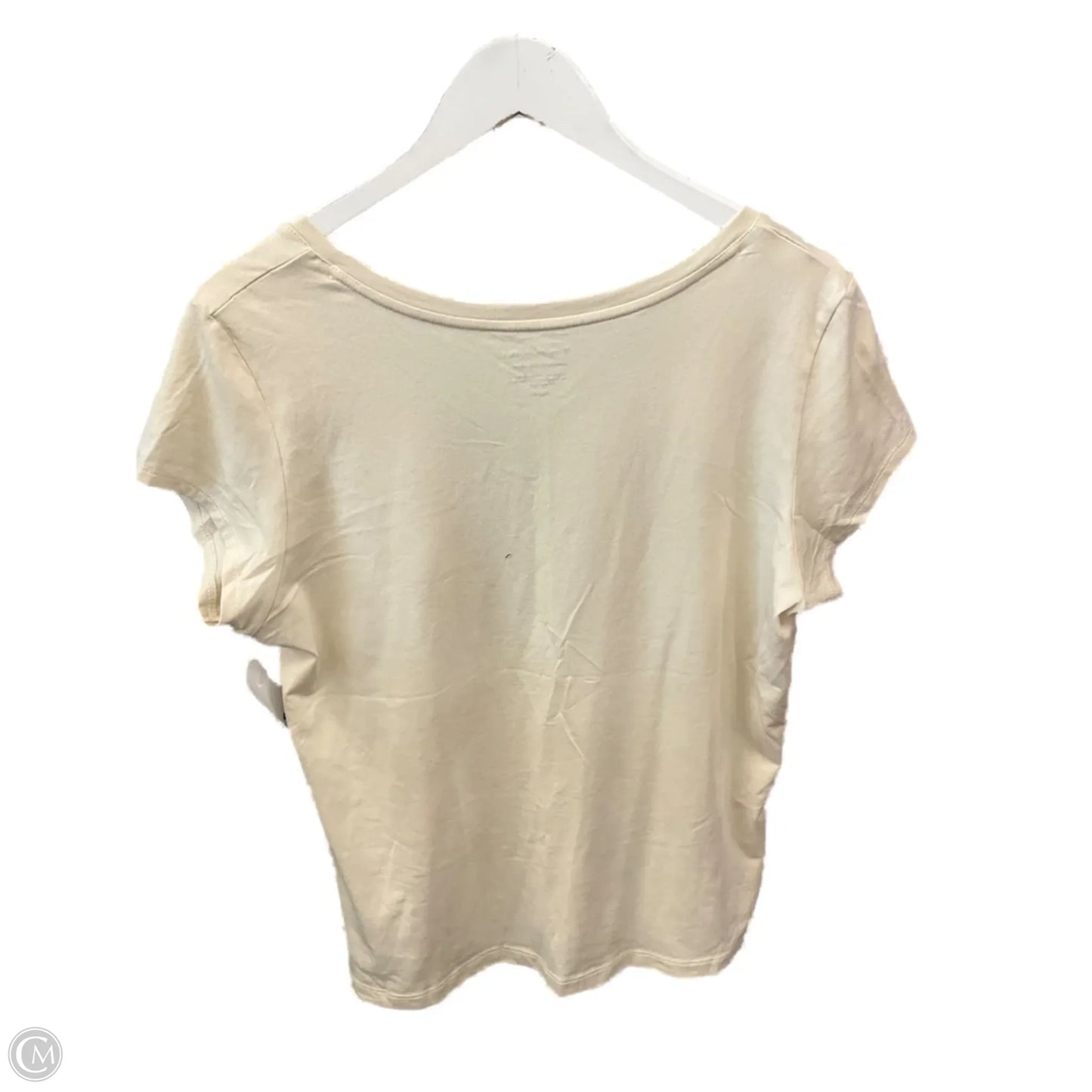 Top Short Sleeve By Tahari By Arthur Levine In Cream, Size: Xl
